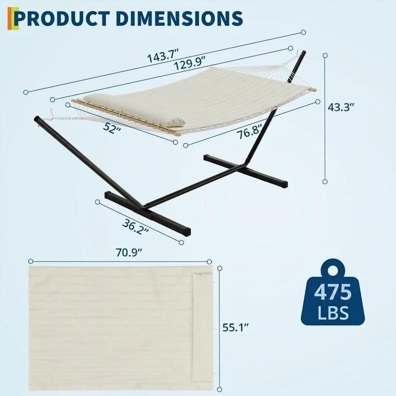 Heavy-Duty Portable Double Hammock for Two
