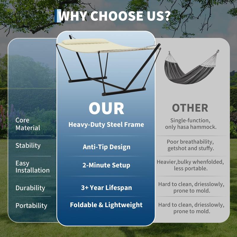 Heavy-Duty Portable Double Hammock for Two
