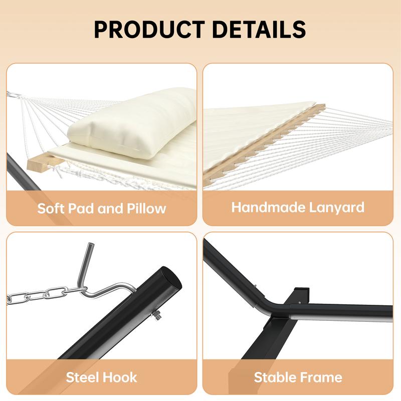 Heavy-Duty Portable Double Hammock for Two